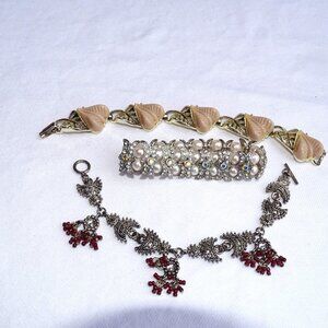 Lot of 3 Vintage Bracelets Silver Toned